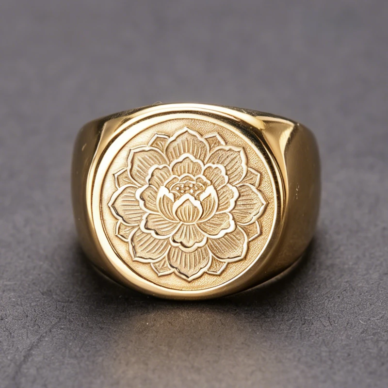 宝相花印章戒